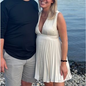 Abercrombie & Fitch Plunge Pleated Mini Dress